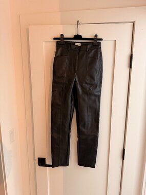 Aritzia Wilfred Vegan Black Leather Pants, Size: 2